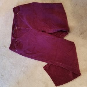 Jones New York maroon corduroy sport pants